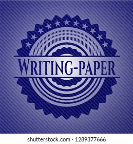 Writing-paper emblem with jean texture