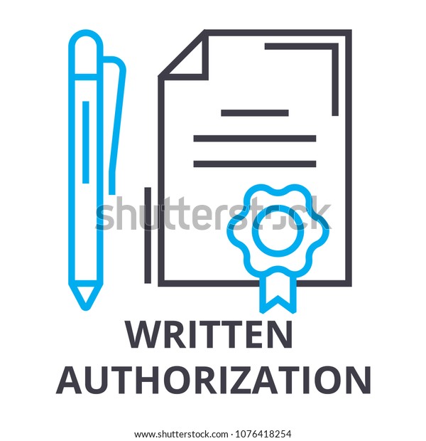 Written Authorization Thin Line Icon Sign Stock Vector (Royalty Free ...