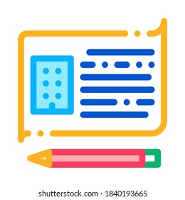 written building information model icon vector. written building information model sign. color symbol illustration