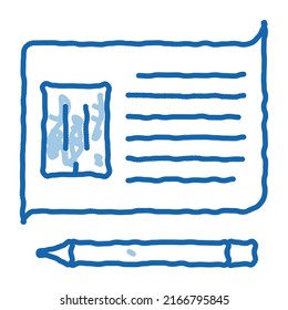 written building information model sketch icon vector. Hand drawn blue doodle line art written building information model sign. isolated symbol illustration