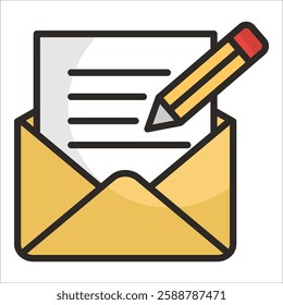 Written Communication Icon Element For Design