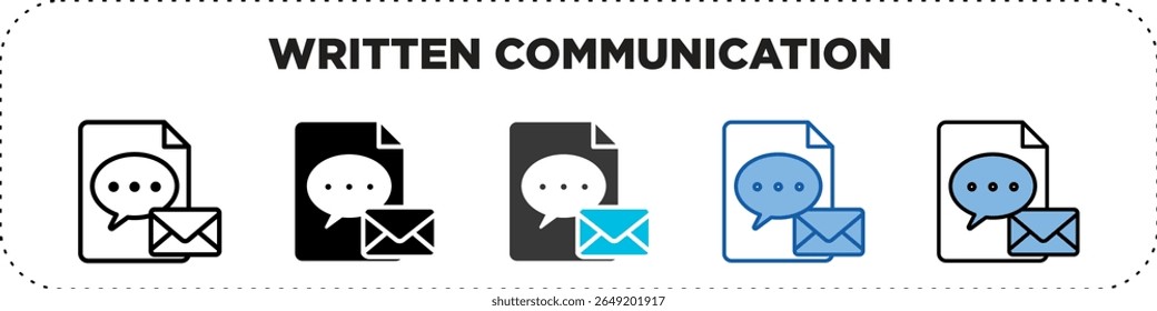 Written Communication Icon Pack Line Glyph