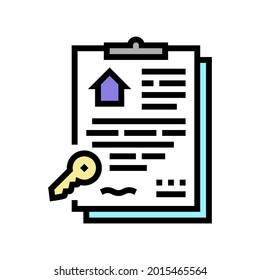 written contract color icon vector. written contract sign. isolated symbol illustration