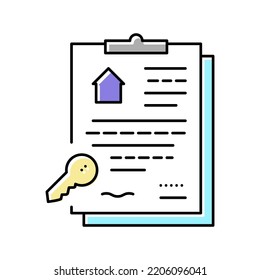 vector de icono de color de contrato escrito. signo de contrato escrito. ilustración de símbolo aislado