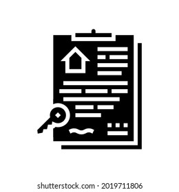 geschriebener Kontrakt-Glyphsymbol-Vektorgrafik. schriftliche Vertragsunterzeichnung. isoliertes Kontursymbol