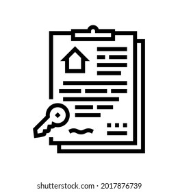 written contract line icon vector. written contract sign. isolated contour symbol black illustration