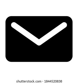 A written correspondence icon, mail envelope in filled vector 