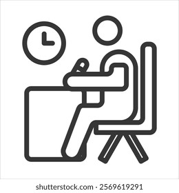 Written Exams Outline Icon Vector Illustration