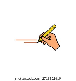 Written hand illustration vector icon for writing education note design