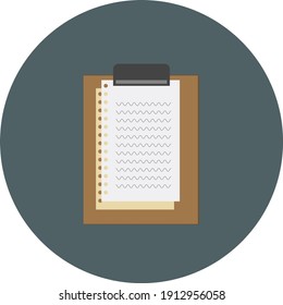 Cuaderno escrito, ilustración, vector sobre fondo blanco.