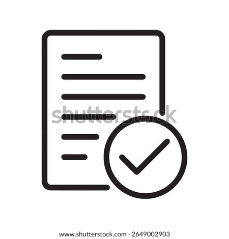 Written page with checkmark icon vector 