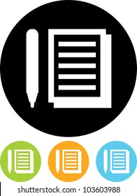 Written paper document - Vector icon isolated