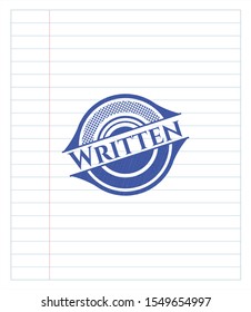 Written pen effect. Blue ink. Vector Illustration. Detailed.