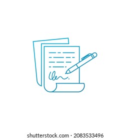 A written and signed page or a prescription. vector pictogram