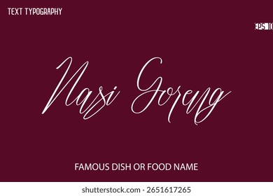 Escrito Tipografia Texto Nome Do Popular Nasi Goreng
