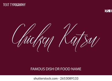 Written Typography Text Name Of Popular Chicken Katsu