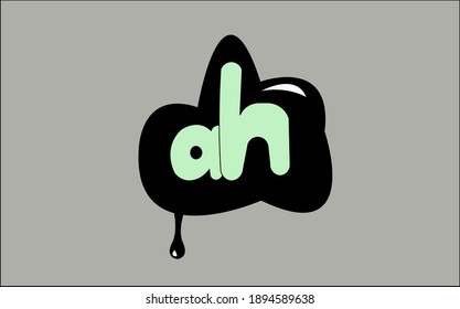 Written the word interjections - "ah", can be applied as a sticker, or a sticker for the messenger. In graffiti style. Vector image.
