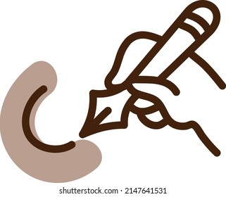 Writting hobby, illustration, vector on a white background.