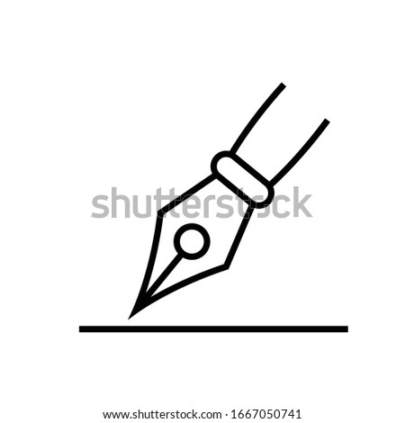 Writting pen line icon, concept sign, outline vector illustration, linear symbol.