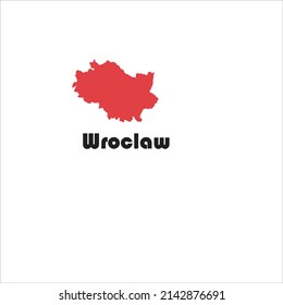 Wroclaw Map On White Background