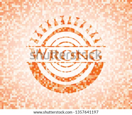 Wrong abstract orange mosaic emblem