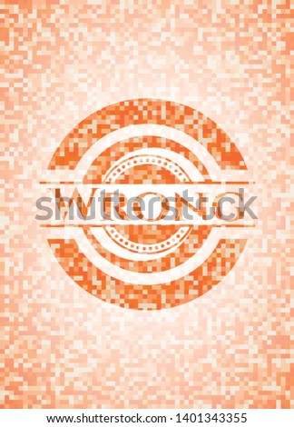 Wrong abstract orange mosaic emblem