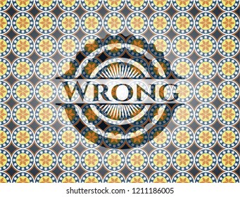 Wrong arabesque style badge. arabic decoration.