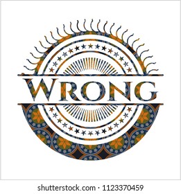 Wrong arabesque style emblem. arabic decoration.