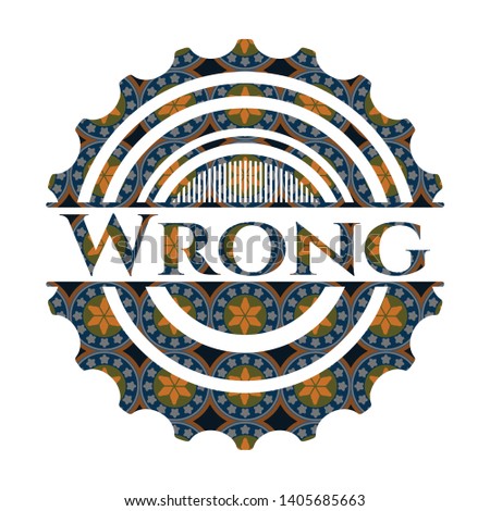 Wrong arabic badge. Arabesque decoration.