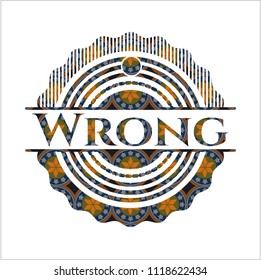 Wrong arabic emblem. Arabesque decoration.