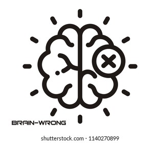 WRONG BRAIN VECTOR ICON 