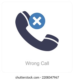 Wrong Call And Calling icon concept