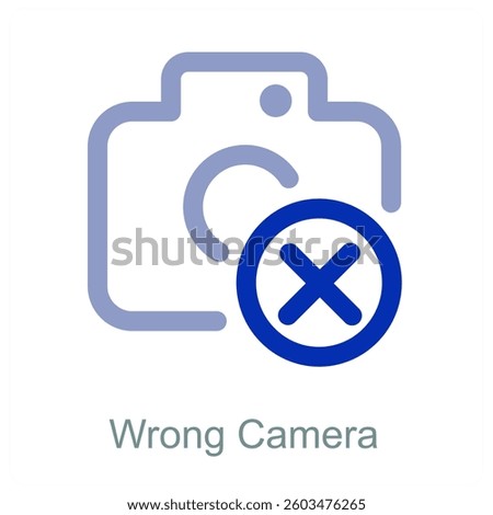 Wrong Camera and photography icon concept