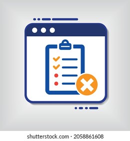 icono de panel de verificación incorrecto