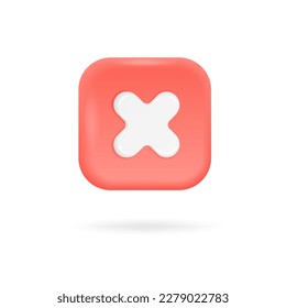 Marca de verificación incorrecta, concepto de elección incorrecto o no válido. Para el sitio web, marketing en Internet, presentación, elemento plantilla de diseño de logotipo. 3.ª ilustración vectorial