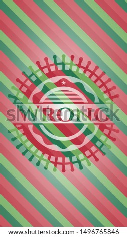 Wrong christmas style badge. Vector Illustration. Detailed.