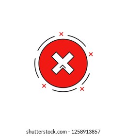 wrong color line icon. reject, disallowed, bad symbol. Editable Stroke. simple design symbol
