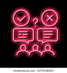 wrong and correct opinion neon light sign vector. wrong and correct opinion sign. isolated symbol illustration