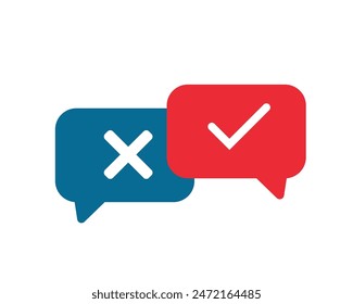 wrong and correct sign vector art design