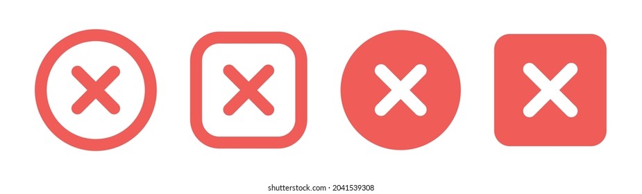 Wrong cross button icon vector illustration.