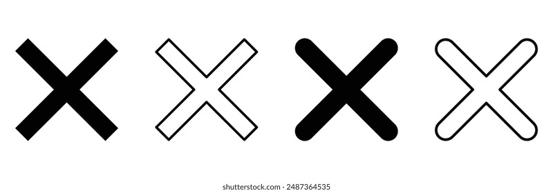 Wrong cross mark vector icon symbol
