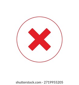 Wrong cross red symbol illustration vector icon for error notification