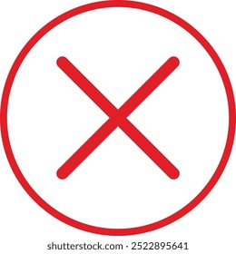 Falsches Kreuzsymbol isoliert. Abbruchsymbol auf schwarzem Hintergrund. Symbol mit roter Farbe für App und Web löschen. flache Abbildung eines stornierten Vektorsymbols. Symbol zum Löschen abbrechen Schriftart awesome Symbol löschen 