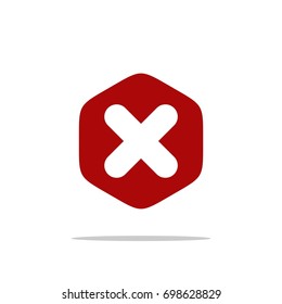 Wrong, Cross X Sign Icon Vector Template Illustration Design. Vector EPS 10.
