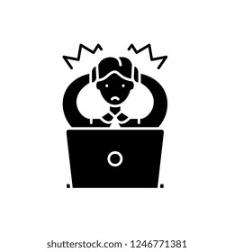 Wrong decision black icon, vector sign on isolated background. Wrong decision concept symbol, illustration 