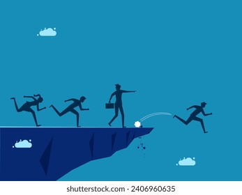 Wrong decision. manager ordered the employee to jump off the cliff