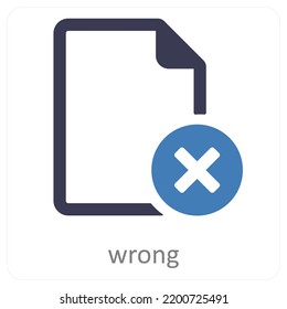 Wrong And Delete File Icon Concept