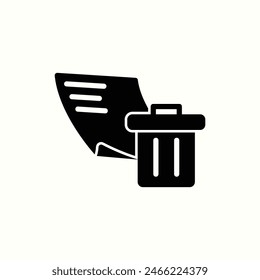 wrong document icon, isolated business icon in black style