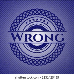 Wrong emblem with denim high quality background