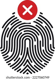 Escaneo de huellas digitales incorrecto. Icono de error de reconocimiento de identidad